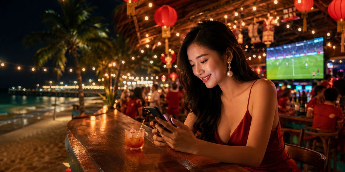 Cảnh bãi biển và slot game tại Phú Quốc
